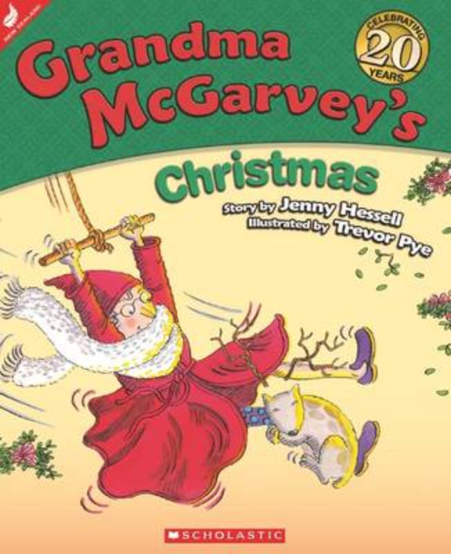 Illustrated cover of 'Grandma McGarvey's Christmas', a children's book about holiday spirit and family traditions.