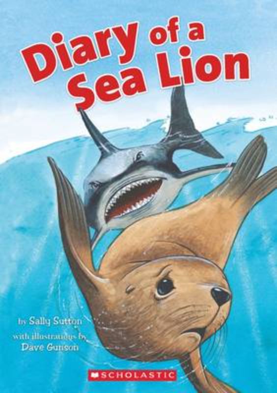 Illustrated children's book 'Diary of a Sea Lion' about bravery and friendship, featuring a timid sea lion's adventurous tales.
