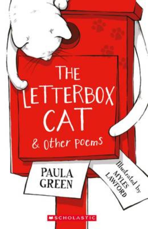 Cover of "Letterbox Cat & Other Poems," featuring vibrant illustrations and whimsical poetry for children aged 5-12.