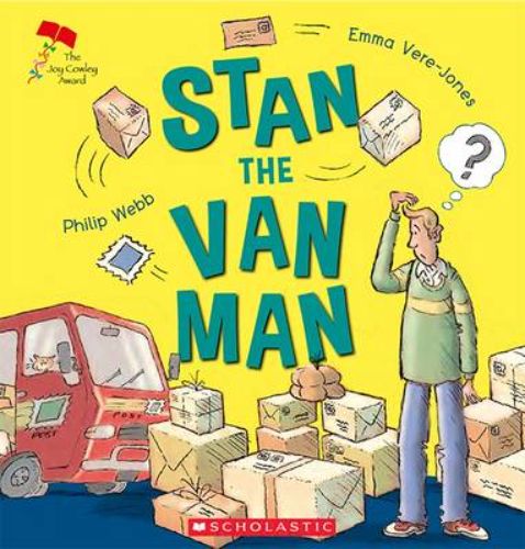Illustrated cover of "Stan the Van Man," a children's book about Stan helping deliver mail despite his reading difficulties.