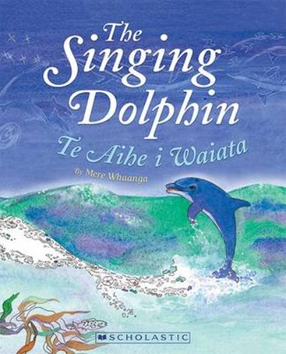 Cover of "Singing Dolphin," a children's book about nature and family ties, featuring vibrant illustrations and storytelling.