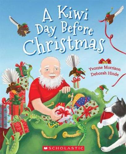 A charming children's book depicting Santa's Kiwi beach adventures on Christmas Eve with vibrant illustrations.