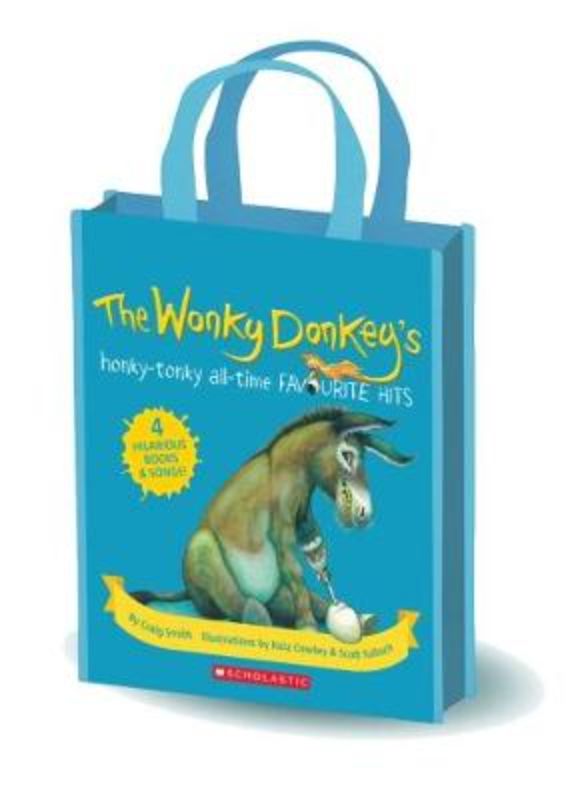 Wonky Donkey Bag of Books features four vibrant picture books and a CD, ideal for sparking young readers' imagination on the go.