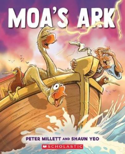 Charming children's book featuring playful moa on Noah's Ark, perfect for sparking a love for reading in ages 3-7.