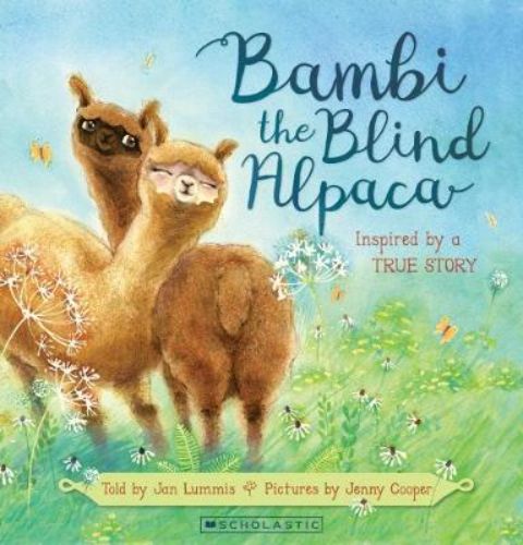 Cover of "Bambi the Blind Alpaca," a children's book about courage, resilience, and the quest for friendship, with vibrant illustrations.