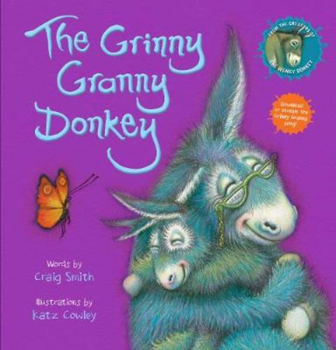 A heartwarming children's book, "The Grinny Granny Donkey" features vibrant illustrations and joyful rhymes celebrating grannies.