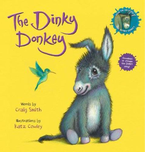 Colorful hardback children's book 'Dinky Donkey' featuring whimsical adventures and engaging illustrations for young readers.
