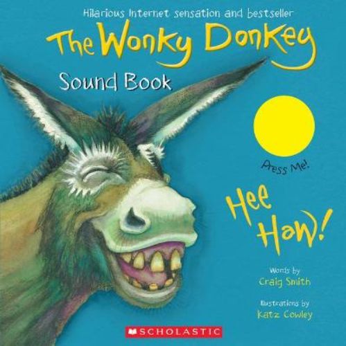 Interactive board book featuring fun sounds and vibrant illustrations of The Wonky Donkey for engaging early literacy.