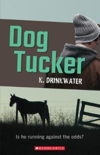 Cover of "Dog Tucker," featuring a young boy and a horse, encapsulating themes of resilience and belonging.