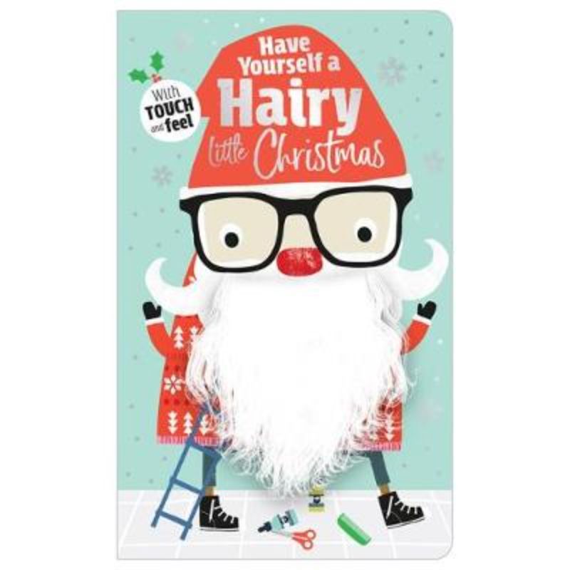 Colorful hardback picture book featuring Santa and his Elf exploring fun and whimsical hairstyles for Christmas.