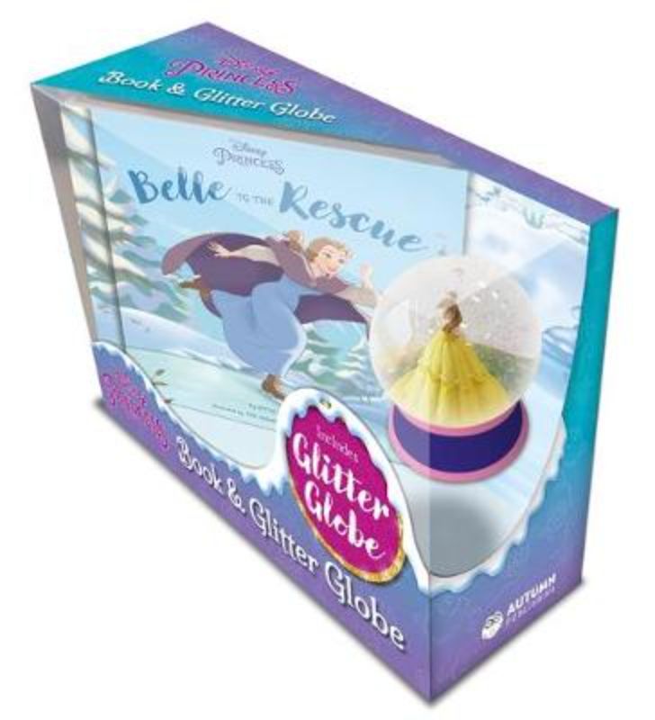 Enchanting Disney Princess book and glitter snowglobe set, perfect for inspiring storytelling and imaginative play for children.
