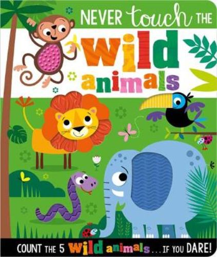 A whimsical counting board book for kids, featuring tactile silicone touches and playful animal illustrations.