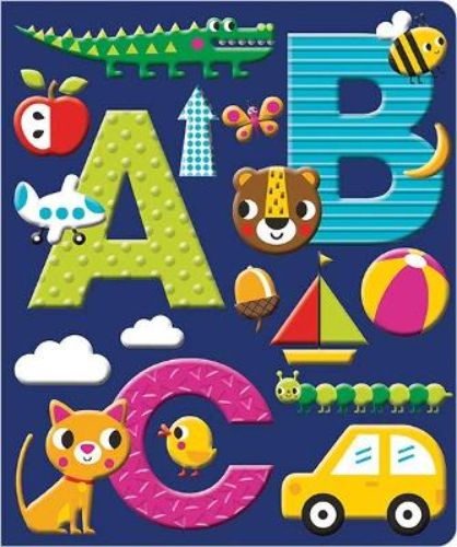 Vibrant ABC board book for toddlers featuring soft silicone cover and interactive pages for early literacy skills.