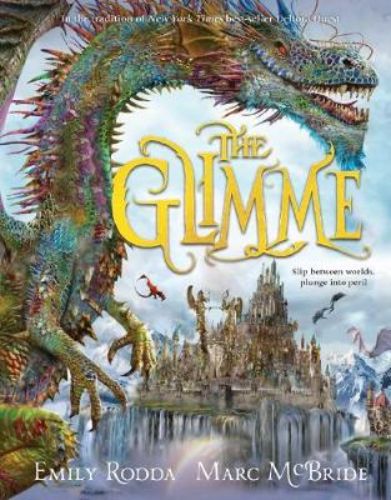 Hardback novel 'The Glimme' featuring vibrant illustrations and the magical journey of young artist Finn in Wichant.