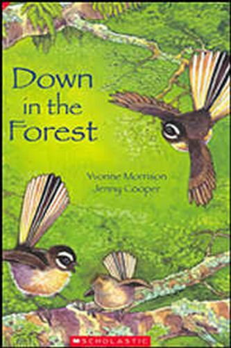 Illustrated Te Reo edition of "Down in the Forest," featuring a mother kiwi and child in New Zealand's vibrant nature.