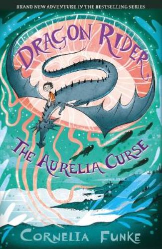 Cover of 'The Aurelia Curse,' featuring magical landscapes, a silver dragon, and rich artwork by Laura Ellen Anderson.