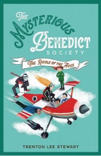 The Mysterious Benedict Society and the Riddle of the Ages paperback showcasing adventure, friendship, and puzzling mysteries.