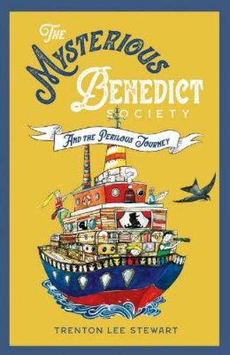 Cover of "The Mysterious Benedict Society and the Perilous Journey," featuring vibrant artwork and characters on an adventurous quest.