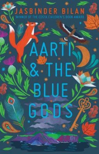 Cover of "Aarti & the Blue Gods," a middle-grade novel about Aarti's magical journey of self-discovery and Indian mythology.
