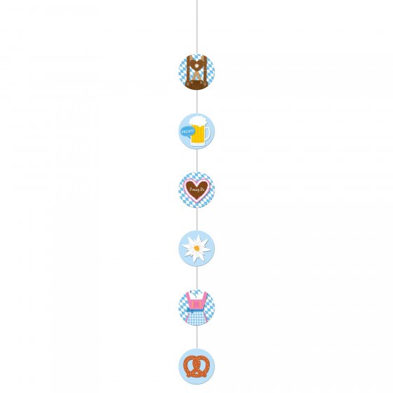 Colorful Oktoberfest hanging string decorations, 130 cm long, perfect for festive party atmospheres and seasonal decor.