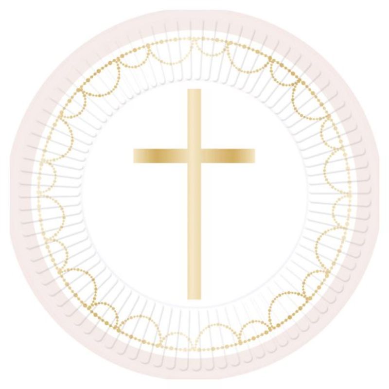 Set of 8 eco-friendly pink paper plates with floral design, perfect for stylish celebrations and easy cleanup.