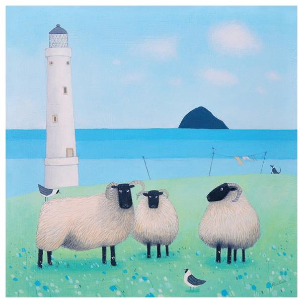 Canvas art featuring serene Scottish landscape, measuring 30x30 cm, by Ailsa Black, ready to hang.