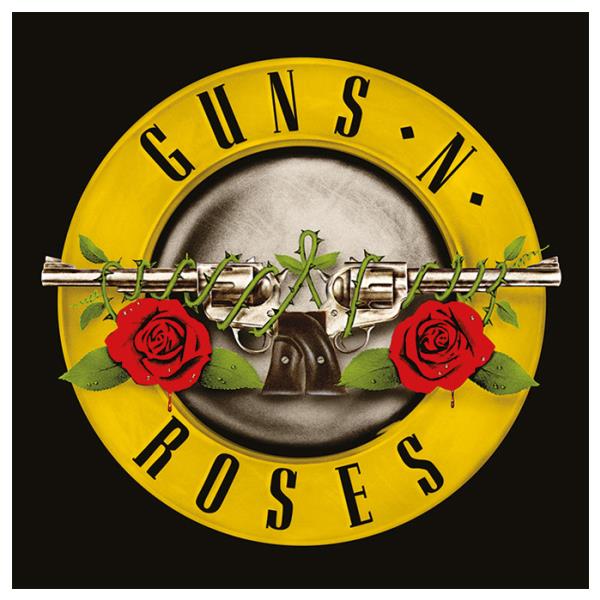 Guns N' Roses canvas art featuring the iconic 'Bullet' logo, 40 x 40 cm, ready to hang for rock music enthusiasts.
