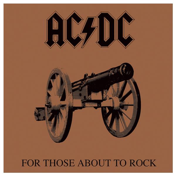 AC/DC canvas art featuring the 'For Those About to Rock' album cover, 40 x 40 cm, perfect for rock music enthusiasts.