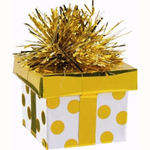 Balloon Weight Gift Box Gold Dots