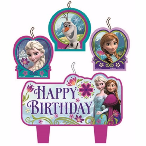 Frozen Candles Happy Birthday - Pack of 4