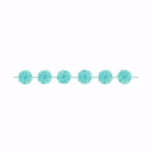 Robin's Egg Blue paper garlands, 3.65m each, perfect for parties, baby showers, and home decor, pack of 2.