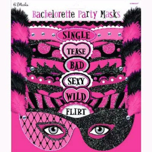 Vibrant 20cm bachelorette masks pack of 6, perfect for fun, photo ops, and adding flair to celebrations.