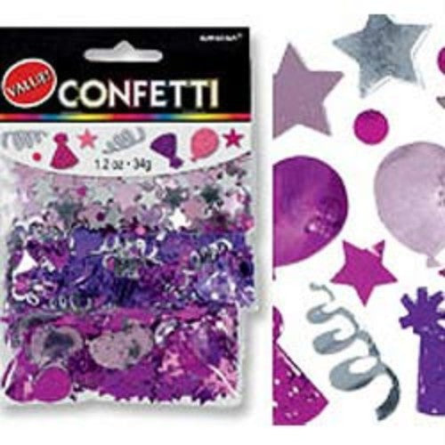 Vibrant biodegradable confetti mix for parties, featuring 34g of colorful shapes, ideal for festive decorations and photo backdrops.