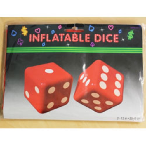 Colorful inflatable dice decorations, 30cm each, perfect for themed parties and game nights, enhancing festive atmosphere.