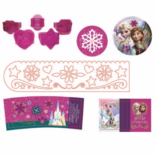 A vibrant assortment of 48 winter-themed party favors, including ring, ruler, viewer, top, puzzle, and sketch pad.