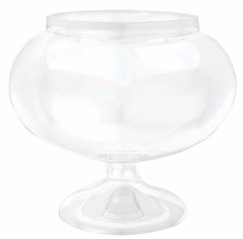 Short Round Pedestal Jar Clear Plastic