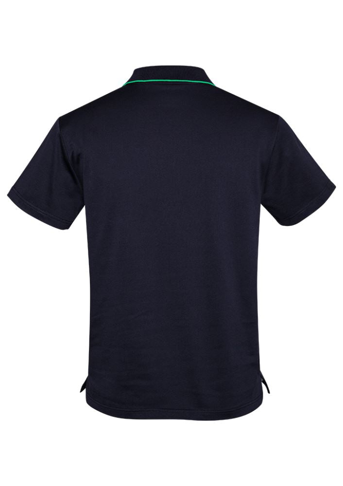 Advatex Men's Swindon Polo in navy and dynasty green, featuring breathable fabric, a front pocket, and contemporary design.