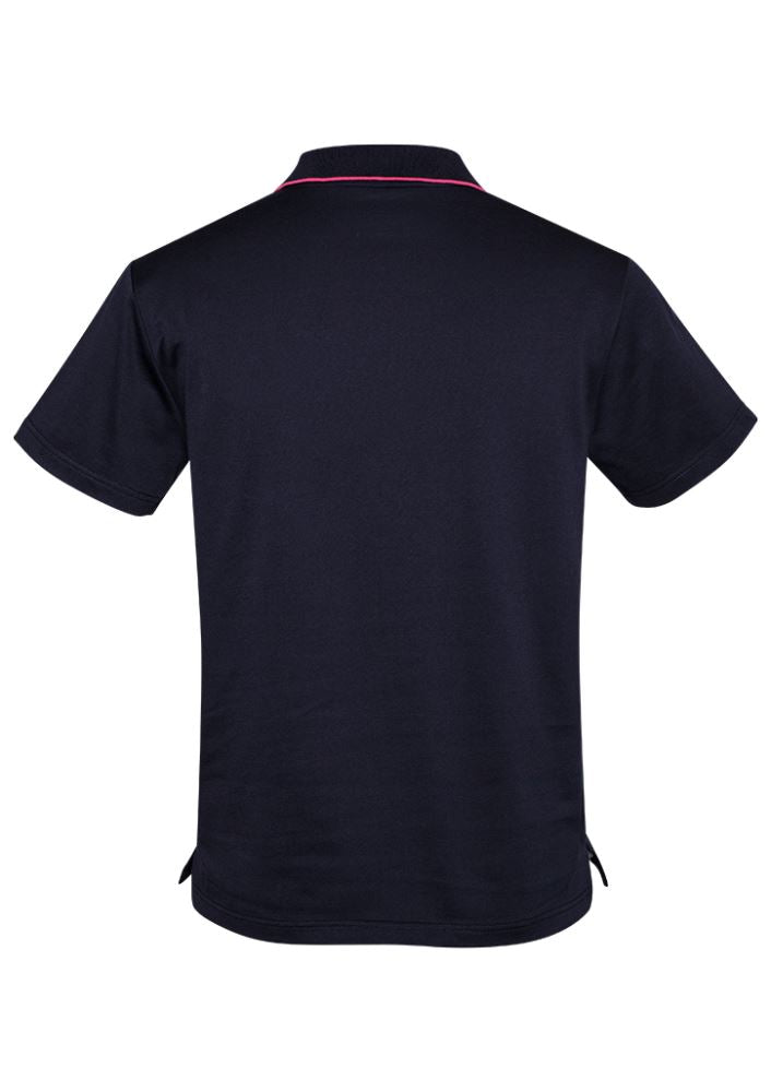 Advatex Men's Swindon Polo in Navy/Melon, featuring a front pocket and breathable fabric, perfect for casual or business settings.