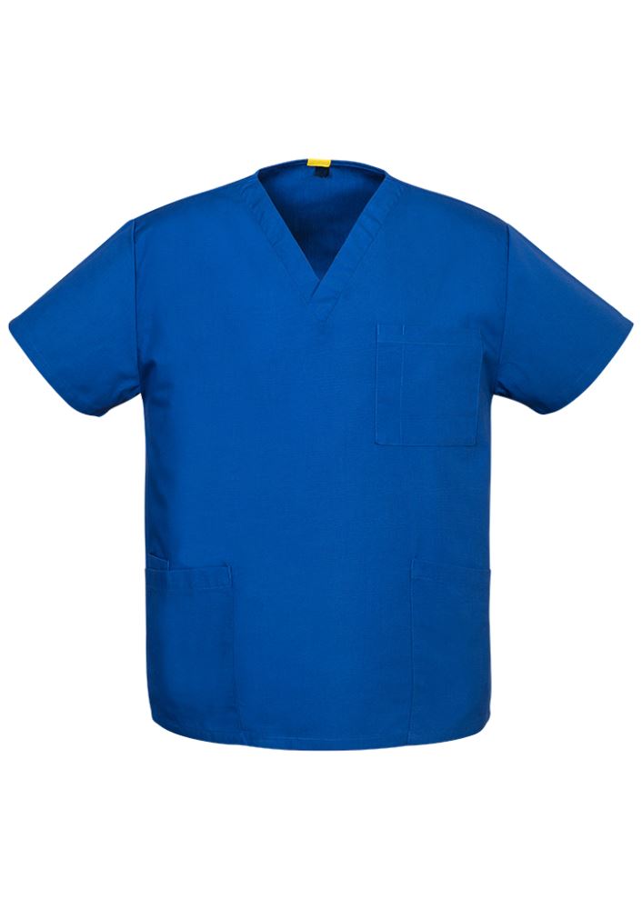 Unisex Royal scrub top in large, made from a durable polyester-cotton blend, ideal for healthcare professionals.