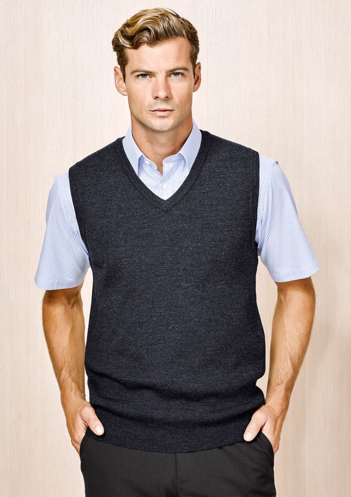 Advatex Mens Varesa Vest in navy, 2XL, stylish double knit wool-acrylic blend, perfect for work or casual wear.