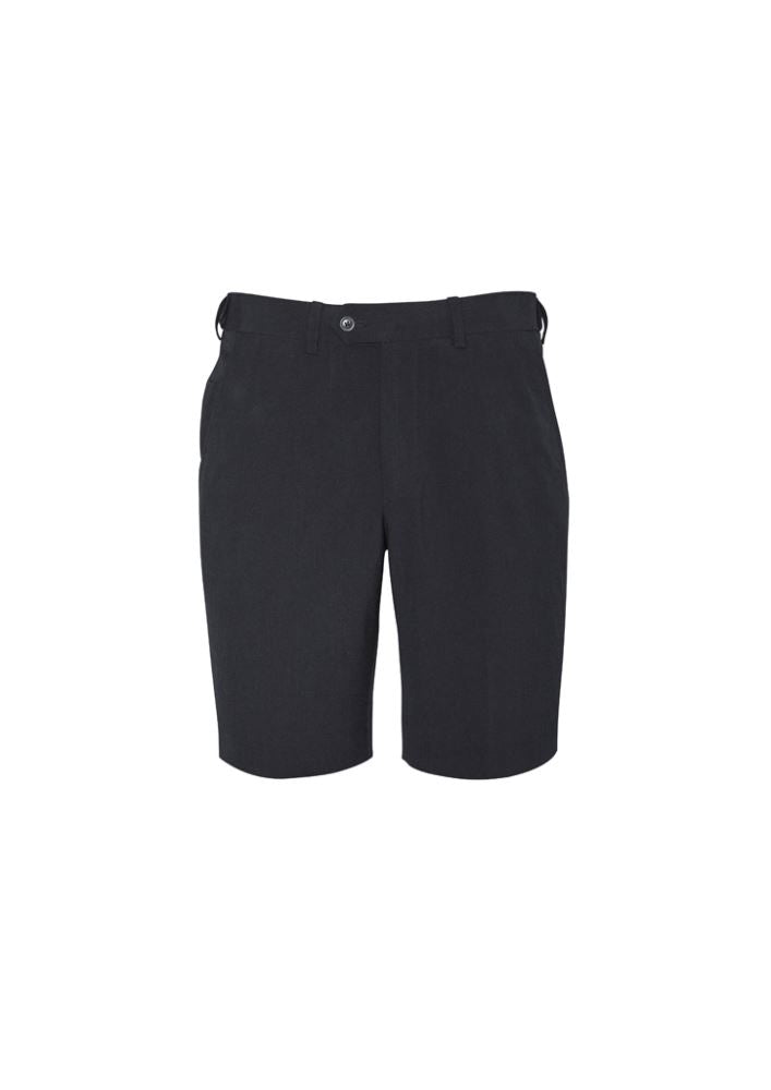 Men's charcoal adjustable waist shorts by Advatex, designed for comfort and flexibility, ideal for professionals in various settings.