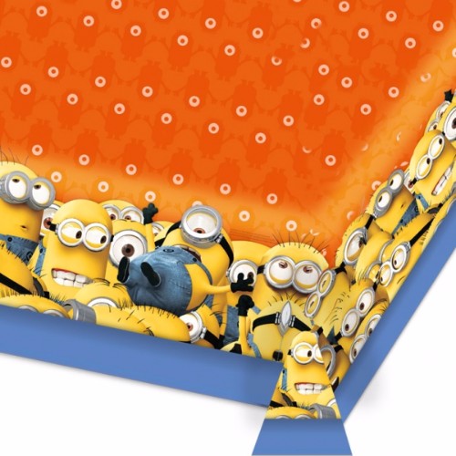 Vibrant Minions plastic tablecover, 120cm x 180cm, perfect for parties, easy to clean, featuring beloved Minion characters.