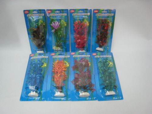 Assorted set of 6 vibrant 20cm aquarium plants, perfect for enhancing aquatic decor and creating a safe habitat for fish.