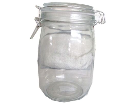 Set of six elegant 950ml glass jugs, perfect for serving drinks at gatherings and enhancing kitchen decor.