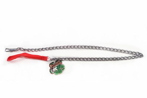 Durable 3.8mm x 1.2m dog lead with chain, ideal for small to medium dogs, perfect for walks and training, sold in a double pack.