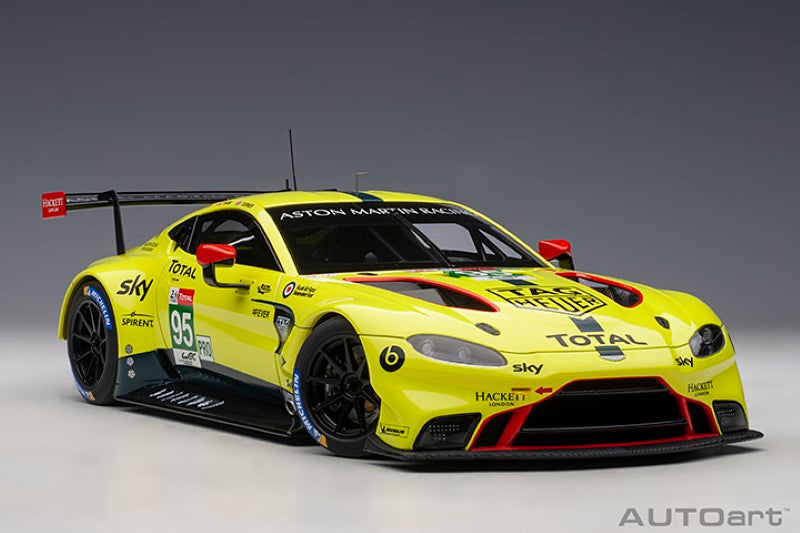 Diecast model of the 2018 Aston Martin Vantage GTE LM #96, showcasing intricate details and high-quality craftsmanship.
