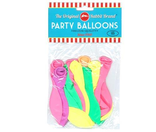72 premium quality neon balloons, 25cm, suitable for helium or air, great value in 6 packs of 12.