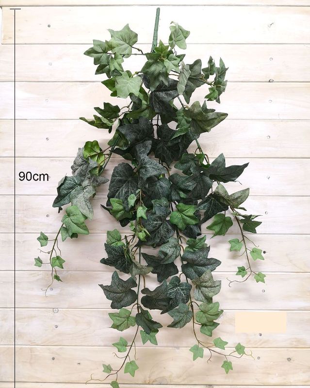 Artificial Hanging Ivy Bush in Dusty Green, 90cm, featuring long trailing vines, perfect for effortless home decor.