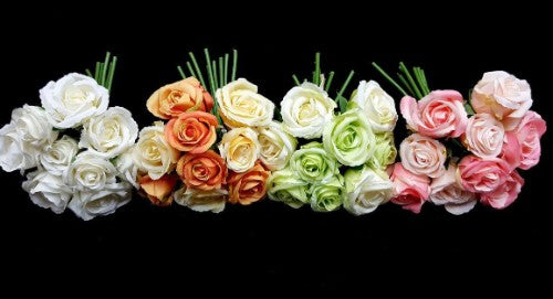 Vibrant green artificial Rose Posy bouquet, perfect for decor, weddings, and versatile floral arrangements.