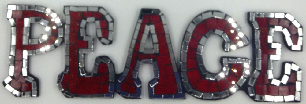 Red mosaic wall art featuring intricate patterns, radiating warmth and tranquility, ideal for any space.